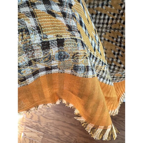 PERUVIAN CONNECTION Elegant Wool Cotton Knit Scarf Fall Pumpkin Season - Picture 5 of 7